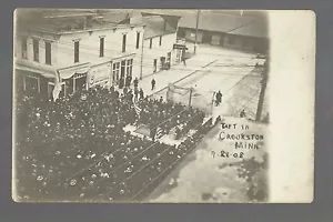Crookston MINNESOTA RP 1908 PRESIDENT TAFT CAMPAIGN Main Street SPEECH Crowd - Picture 1 of 3
