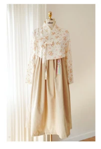 [CHUSHOP] Koreanisches modernisiertes traditionelles Kostüm Frau Hanbok Set, *beige* - Bild 1 von 8