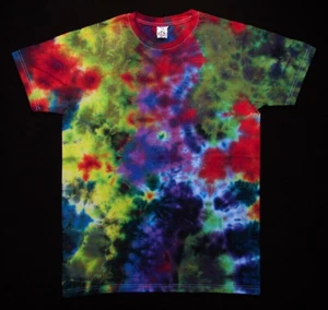 T-Shirt Gr. S kurzarm handgefärbt Hippie Tie dye Batik Flower Power Goa NEU - Bild 1 von 2
