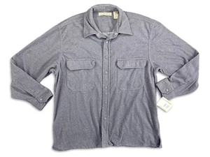 Vintage Munsingwear Men's Fleece Shirt Grey Size L Large Snap Front Outdoors - Picture 1 of 9