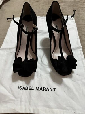 Miu Miu Black Suede Bow heels Shoes Women's Sz 39.5 - Image 1 of 4