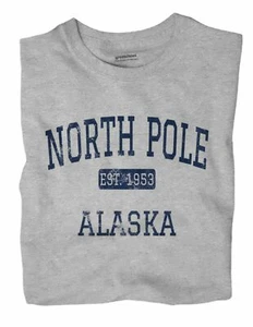 North Pole Alaska AK T-Shirt EST - Picture 1 of 6