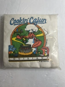 Vintage COOKIN CAJUN LOUISIANA Servietten - versiegelte 20er Pack - Graphtex 1983 - Bild 1 von 6