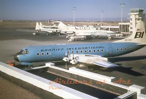 Braniff International L-188 Electra N9704C at DEN April 1967 8"x12" Color Print - Picture 1 of 1