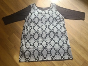 M&S Woman Ladies black cream grey checked short dress tunic top plus size 20 vgc - Picture 1 of 2