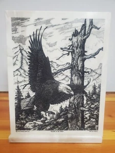 Montana Marble Inc. Royalty In The Skies 10.5" X 8" Art On Marble with stand. - Picture 1 of 10
