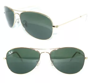 Ray Ban SONNENBRILLE GRÜN GOLD COCKPIT 3362 59 BRILLE 3477 NEU 3610 ETUI 3610 - Bild 1 von 7