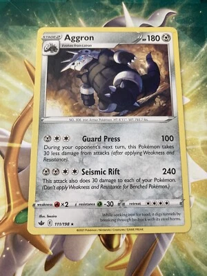 Pokémon TCG Aggron Chilling Reign 111/198 Regular Rare-NM - Image 1 of 2