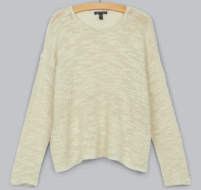 Eileen Fisher Sweater Tencel Lyocell Mohair Crewneck Pullover Ivory Womens XL - Image 1 of 4