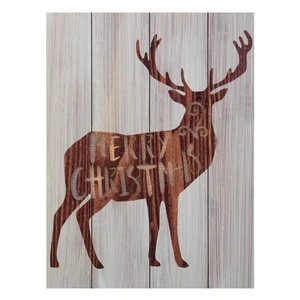 Northlight 11.75 Brown Reindeer Merry Christmas Lighted Plaque - Picture 1 of 3