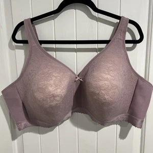Cacique Bra Lightly Lined Wireless Comfort Support Lane Bryant Purple Lace 52D - Picture 1 of 12