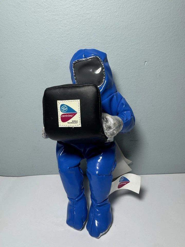 Intel Inside Centrino Glossy Blue Bunny People Plush Holding Laptop NWT - Image 1 of 4