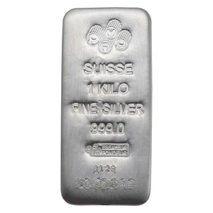 1 Kilo Silver PAMP Suisse Bar (Serialized) .999 Fine - Picture 1 of 4