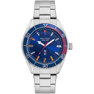 Mens Wristwatch NAUTICA N83 NAPFWS004 Stainless Steel Blue Flags Sub 50mt - Picture 1 of 3