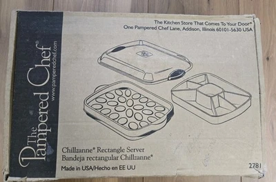 Pampered Chef Chillzanne Rectangular Server #2781 Chilled Egg or Veggie Tray USA - Image 1 of 4