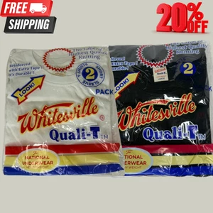 WHITESVILLE 2ER-PACK T-SHIRT weiß/schwarz hergestellt in Japan kostenloser Versand USA - Bild 1 von 4