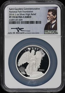 2016 Silver Winged Liberty UHR St Gaudens NPF Commem 1oz NGC PR70DCAM - Picture 1 of 2