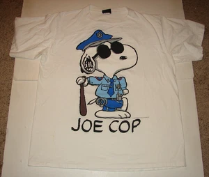 Vintage 90er SNOOPY - JOE COP - T-SHIRT Change's Herren Gr. XL Polizei Parodie - Bild 1 von 6