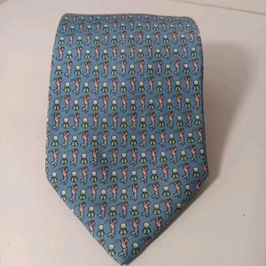 Martha's VINEYARD VINES BLAU mit GOLFERN & GOLFBÄLLEN 100 % SEIDE KRAWATTE 59,5" - Bild 1 von 7