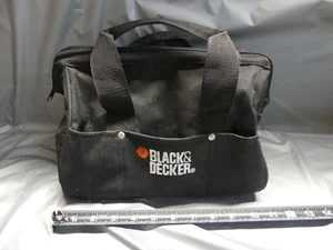 Black Decker Canvas Tool Storage Bag Zipper Top - 11" x 6" x 8" high - Picture 1 of 5