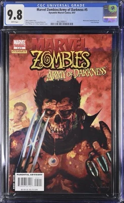 MARVEL ZOMBIES ARMY OF DARKNESS #5 (2007) CGC 9.8 Wolverine LS #1 Cover Homage - Image 1 of 2