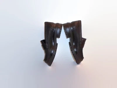 Новый в коробке! Черные кожаные лоферы на массивном каблуке, размер 6 - Изображение 1 из 4