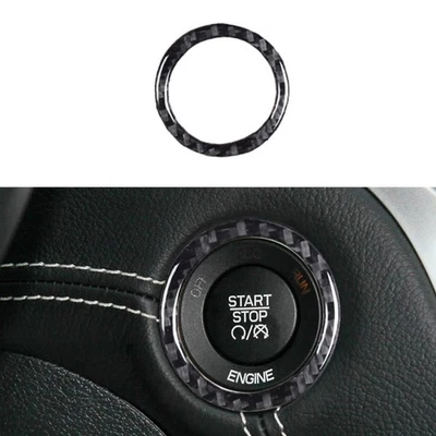 1x  Start Stop Engine Ring Frame Carbon Fiber Trim For Chrysler 300 2015-2017 Foto 1 de 4
