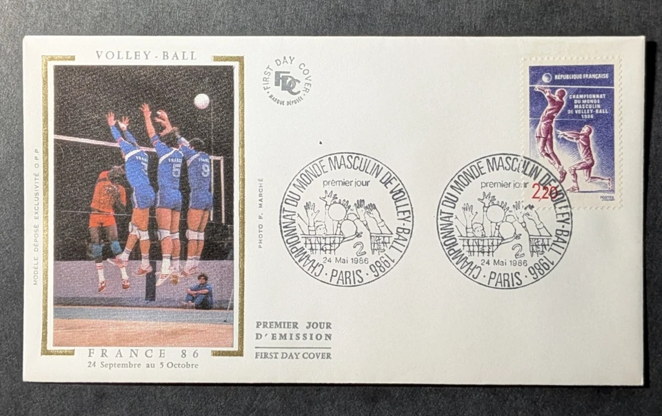 France 1986 FDC 1 Day Stamp 2420 World Championship Men's Volleyball Sport - Image 1 of 1