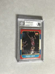 Maurice Cheeks signed encapsulated Card Beckett BAS cert slabbed 1986-87 Fleer - Picture 1 of 2