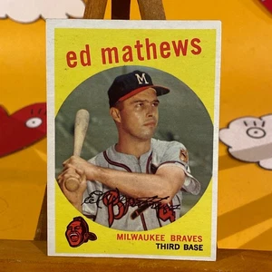1959 Topps Baseball Ed Mathews #450 Milwaukee Braves Karte - Bild 1 von 2