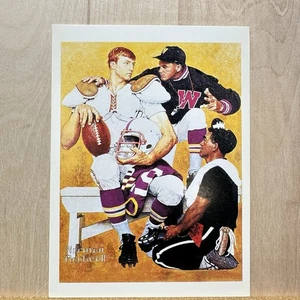 Tarjeta postal vintage de Norman Rockwell The Recruit (1966) 1996 entrenador de jugador de fútbol americano - Imagen 1 de 4