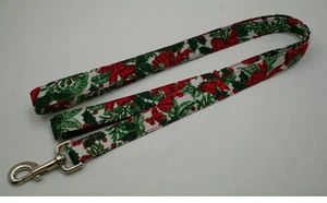 Holiday Plaid Bows & Holly Hundeleine Leine Handarbeit Custom Designer - Bild 1 von 1