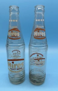 Botellas de vidrio transparente vacías de 9,5" de alto Evanston Indiana vintage de cerveza de raíz de 2 unidades - Imagen 1 de 6