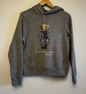POLO RALPH LAUREN Ladies Jumper Size S Pullover Teddy Preppy Cotton Hood Logo - Picture 1 of 12