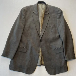 Chaps Ralph Lauren 48L Brown Soft Tweed Check 100% Wool Blazer Jacket Sport Coat - Picture 1 of 12