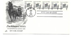 2124 4,9c Buckboard 1880er Transport Serie ArtCraft 5er Streifen FDC - Bild 1 von 1