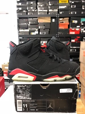 DS Air Jordan Retro 6 VI 2000 OG Infrarrojo Negro Nike Travis Scott Bred 1 talla 10.5 Foto 1 de 4