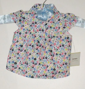 New OLD NAVY Size 0-3 Months Multi-Color 100% Cotton Flutter Sleeve Blouse Tops - Picture 1 of 1