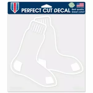 Calcomanía troquelada perfecta Boston Red Sox MLB 8""x 8"" pegatina equipo logotipo blanco coche auto - Imagen 1 de 1