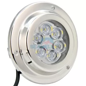 Boat LED Underwater Light Marine Surface Mount Light 316 Stainless White 6*2W - Picture 1 of 6