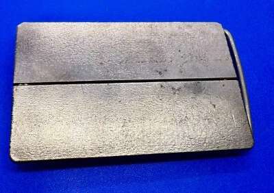 Hebilla de cinturón de arte vintage rectangular de metal texturizado doble retro Foto 1 de 4