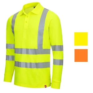 NITRAS Warnshirt Langarm Warnschutz Poloshirt Shirt Warnschutzshirt Gr. XS-6XL - Bild 1 von 7