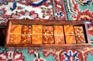 BELLISSIMO SET DOMINO VINTAGE UNICO IN LEGNO - Foto 1 di 13
