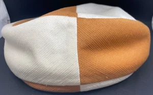 Vintage 1960s 70s Cream & Burnt Orange Hat by Leslie James for Sakowitz Houston - Picture 1 of 11
