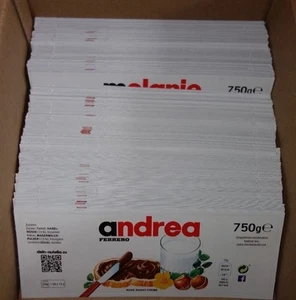 3x Ferrero Nutella Sticker Aufkleber Etikett 2017 Name/Kosename für 750g Glas - Bild 1 von 1