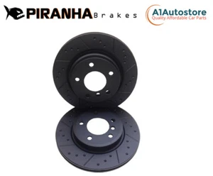 BMW 3 E90 320d 320d ED 325i 05-12 Piranha Dimpled Grooved Rear Brake Discs 300mm - Picture 1 of 4