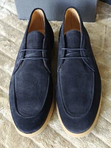 Eleventy Yacht Loafers Suede Shoes Walk EU 45 UK 11 US 12 Navy Blue Open Summer - Picture 1 of 9