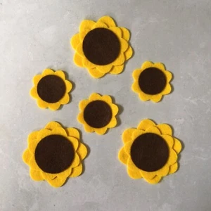 Girasoles de fieltro grandes, flores troqueladas de fieltro - Imagen 1 de 8