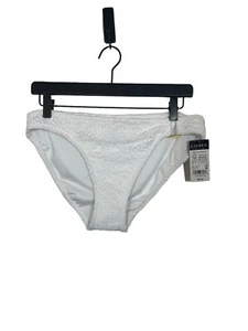 NWT Lauren Ralph Lauren Side Ring Hipster Bikini Bottom Womens 10 Crochet White - Picture 1 of 7