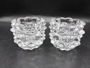 2 Tiffany & Co Kristall Votivkerzenhalter Set Teelicht 2,75" Tannenzapfen - Bild 1 von 21